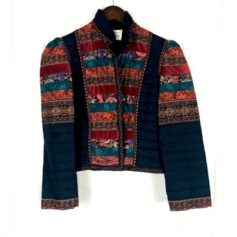Vintage Vicki Lynn BordΓ³nβJacket Quilted Blue Size S
